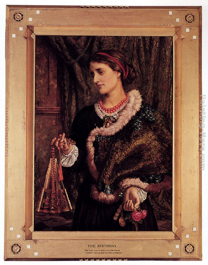 The Birthday A Portrait Of The Artist's Wife, Edith painting - William Holman Hunt The Birthday A Portrait Of The Artist's Wife, Edith art painting